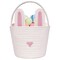 Large Easter Bunny Basket for Kids – Woven Cotton Rope Basket with Gift Bag & Ribbon – Pink, Empty Basket for Eggs, Candy, Toys & Home Décor